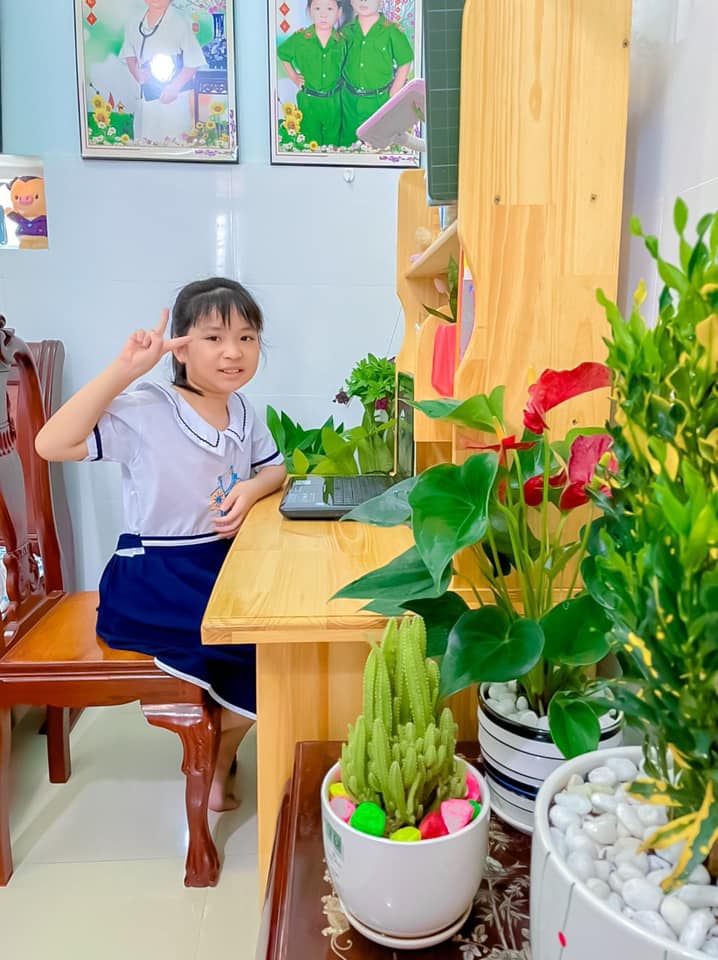 Trang trí góc học tập xanh